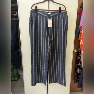 Garnet Hill Linen Striped Trousers 18
